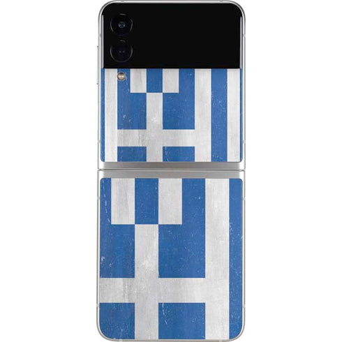 Greece Flag Distressed Galaxy Z Flip3 5G Skin